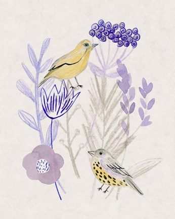 Framed Meander in Violet I Print