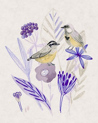 Framed Meander in Violet II Print