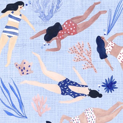 Framed Gone Swimming IV Print