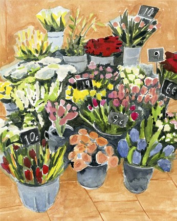 Framed Street Florist II Print