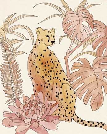 Framed Blush Cheetah III Print