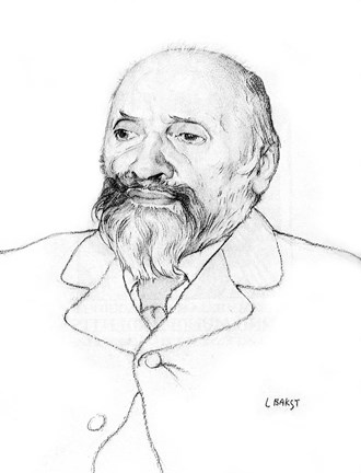 Framed Portrait of Russian Composer Mily Balakirev, 1907 Print