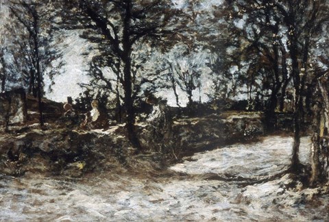 Framed Landscape  Fontainebleau Print