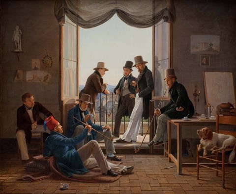 Framed Group of Danish Artists in Rome, 1837 Print