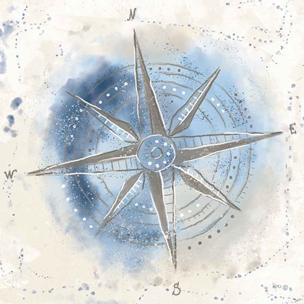 Framed Explore the World II Blue Brown Print