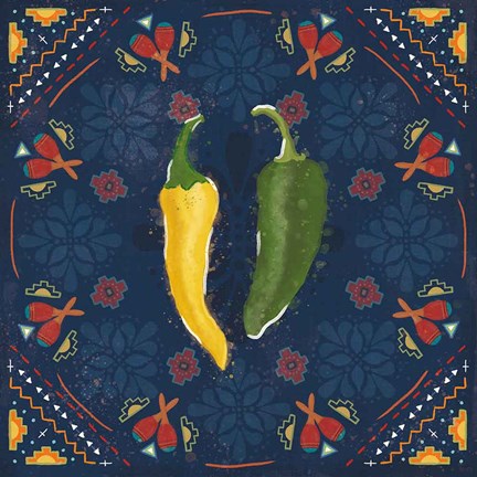 Framed Tex Mex Fiesta III Dark Print