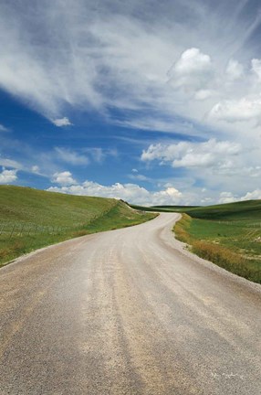 Framed Gravel Road Near Choteau Montana II Print