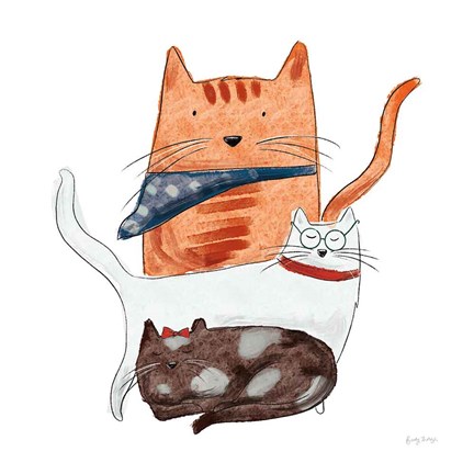 Framed Playful Pets Cats II Print
