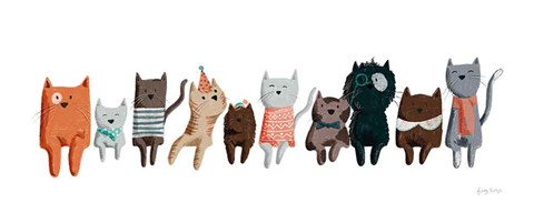 Framed Picnic Pets Cats III Print