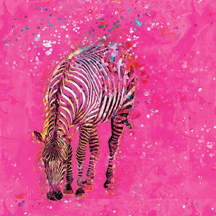 Framed Crazy Zebra I Print