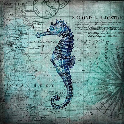 Framed Sea Horse Print