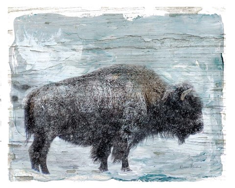 Framed Winter Buffalo Print