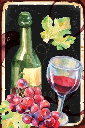 Framed Kitchen Wine II Print