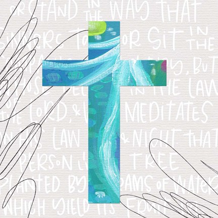 Framed Blue Cross Print