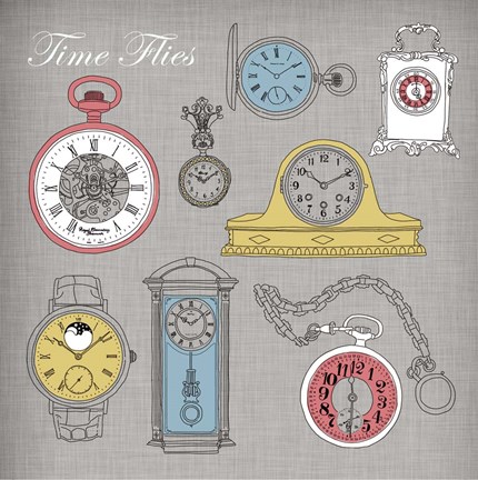 Framed Time Flies Print