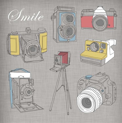 Framed Smile Cameras Print