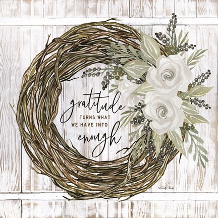 Framed Gratitude Wreath Print