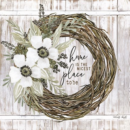 Framed Home is the Nicest Place to Be Wreath Print