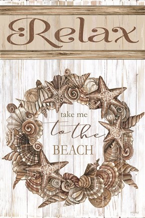 Framed Relax Shell Wreath Print