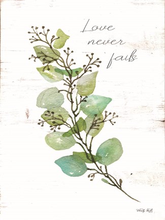 Framed Love Never Fails Print