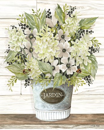 Framed Jardin Galvanized Bucket Print