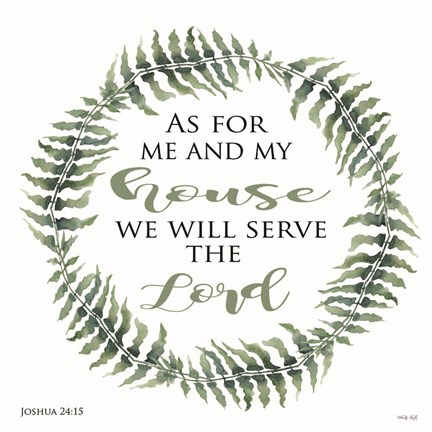 Framed As For Me and My House Wreath Print