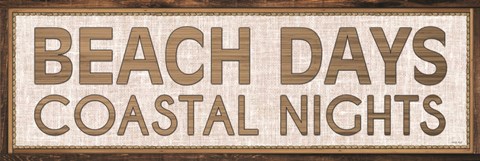 Framed Beach Days Coastal Nights I Print