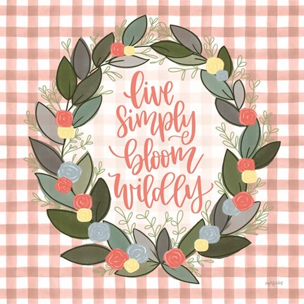 Framed Live Simply Bloom Wildly Print