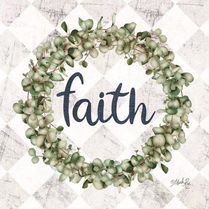 Framed Faith Eucalyptus Wreath Print