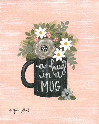 Framed Hug In a Mug Print