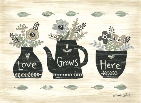 Framed Love Grows Here Print