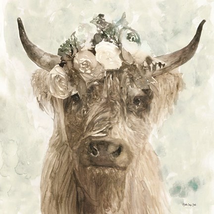 Framed Cow and Crown II Print
