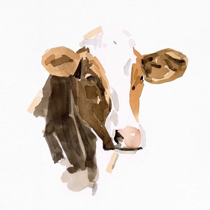 Framed Watercolor Bovine IV Print