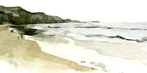 Framed Simple Watercolor Coast II Print
