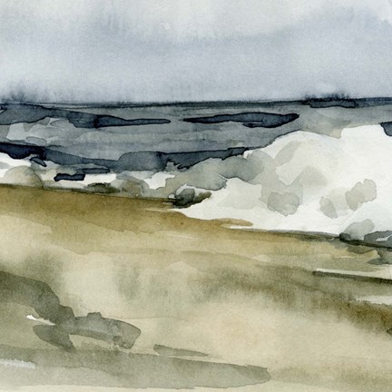 Framed Loose Watercolor Waves V Print
