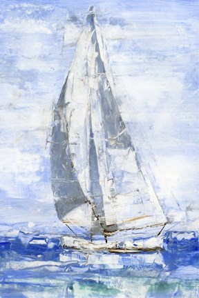 Framed Blue Sails I Print