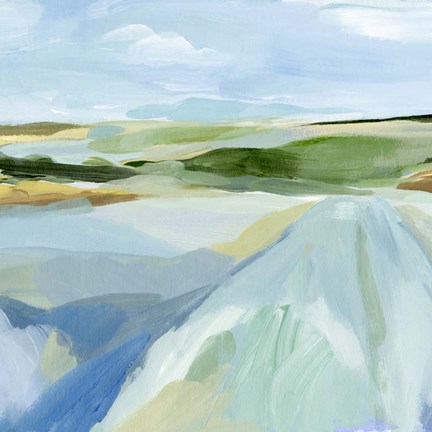 Framed Sky Blue Fields I Print