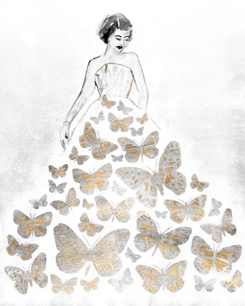 Framed Fluttering Gown II Print