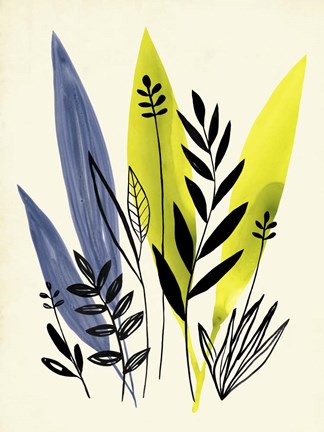 Framed Dancing Leaf Collage I Print