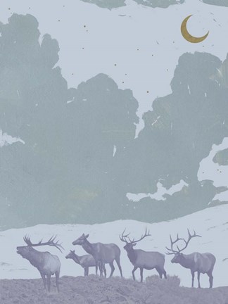 Framed Pop Art Elk II Print