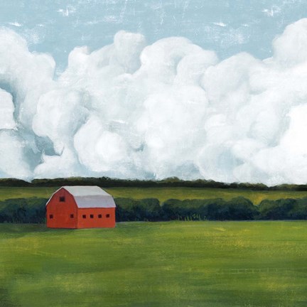Framed Lone Barn I Print