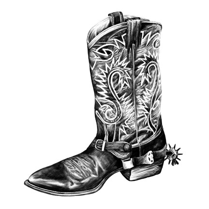 Framed Vintage Cowboy I Print