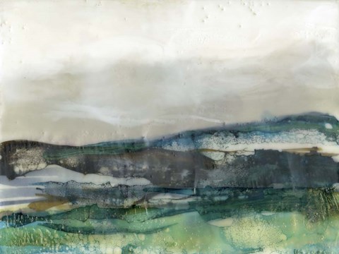 Framed Aqua Hills II Print