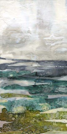 Framed Crackled Marshland I Print