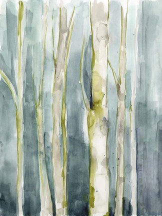 Framed Treeline Watercolor I Print