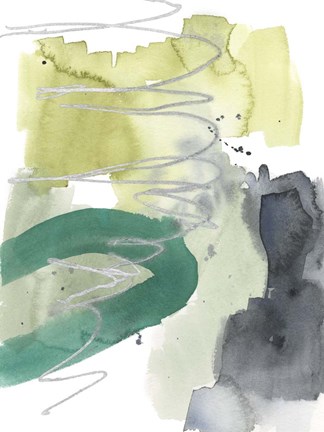 Framed Graffiti Green III Print