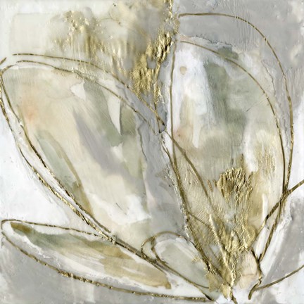 Framed Blooming Gold II Print