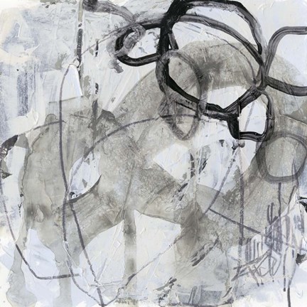 Framed Neutral Swipe III Print