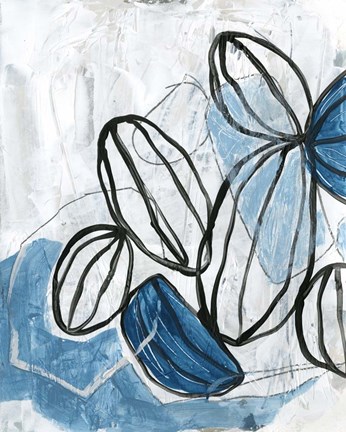 Framed Blue Lanterns I Print