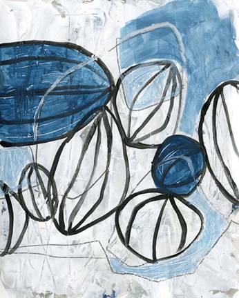 Framed Blue Lanterns II Print